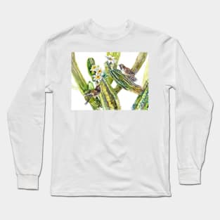 Saguaro Cactus and Wren Long Sleeve T-Shirt